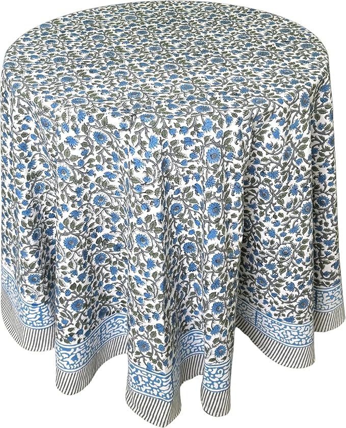 ATOSII Cotton Tablecloth Lake Como 90" Inches Round