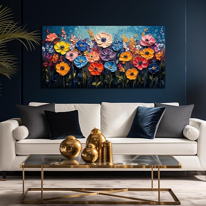 Flower Painting Wall Decor for Bedroom Teen Girl Colorful Paintings for Wall Floral Wall Art for Office Women 24 x 48 Inch
