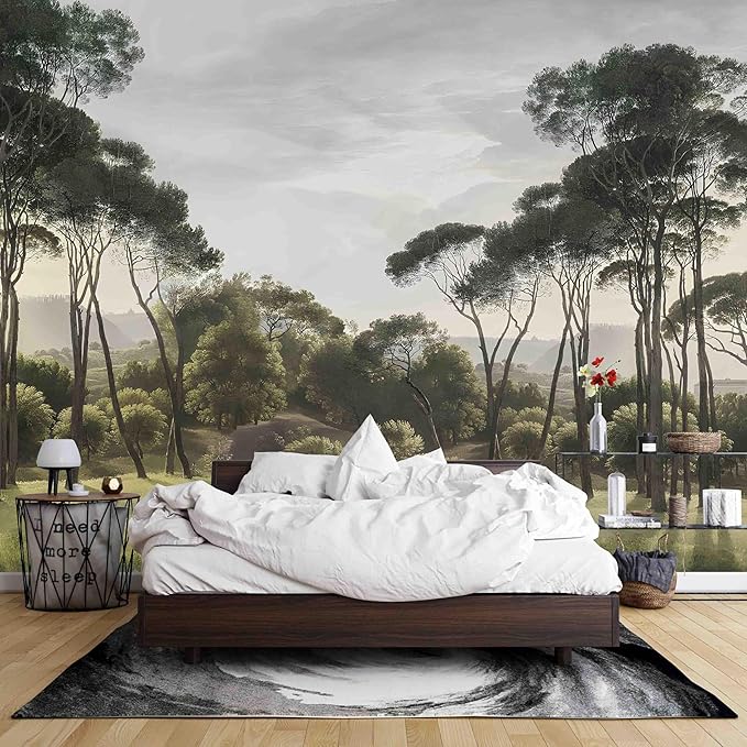 Peel and Stick Wallpaper Floral Forest Mural Flower for Bedroom Large Wall Murals Wall Paintings (Color-6, 157×110 inch)