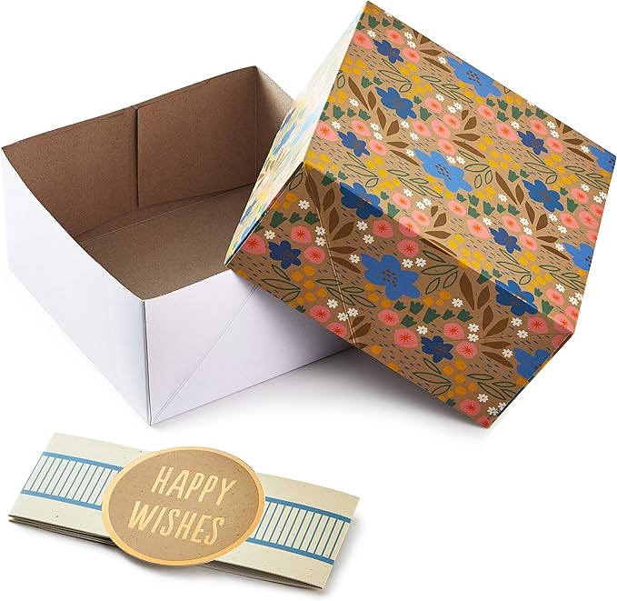 Hallmark Gift Boxes 3-Pack Assorted Sizes (Flowers and Stripes) for Birthdays, Bridal Showers, Mother's Day, Best Friends, Gifts for Her, Wrapped Treats and Cookies