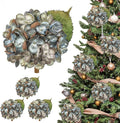 Hollyone Christmas Tree Ornaments 3Pcs Artificial Hydrangea Flowers with Clips Glitter Fake Hydrangea Flower for Christmas Tree Floral Vintage Faux Hydrangea for Wedding Party Xmas Blue