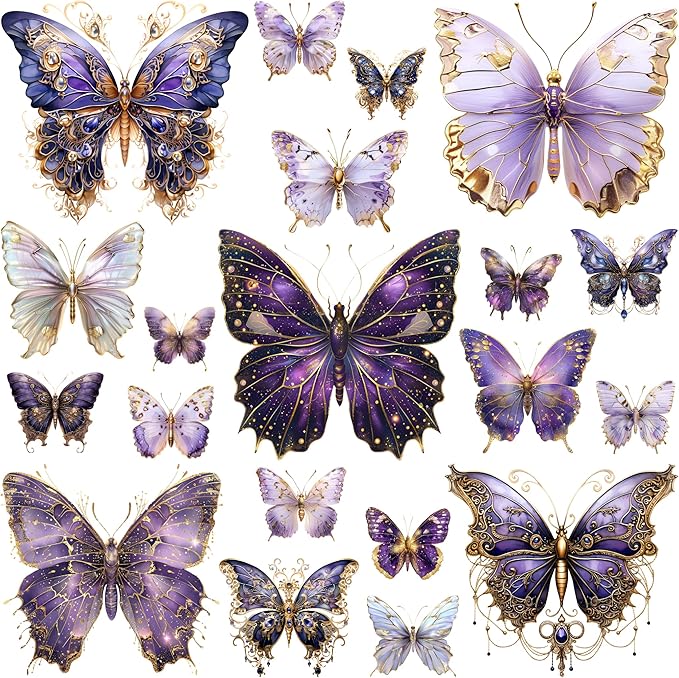 XERE 400 Pcs Butterflies Flora and Fauna Scrapbook Stickers Set for Scrapbooking and Journaling Notebooks, Junk Journal Supplies, Sketchbook, Bookmark Making, Planner Sticker