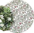 ATOSII Mahoka Rust 100% Cotton Spring Summer Round Block Print Tablecloth for Dining, Parties, Weddings, Outdoors, Holidays I 60" Inches Round, 4 Seater