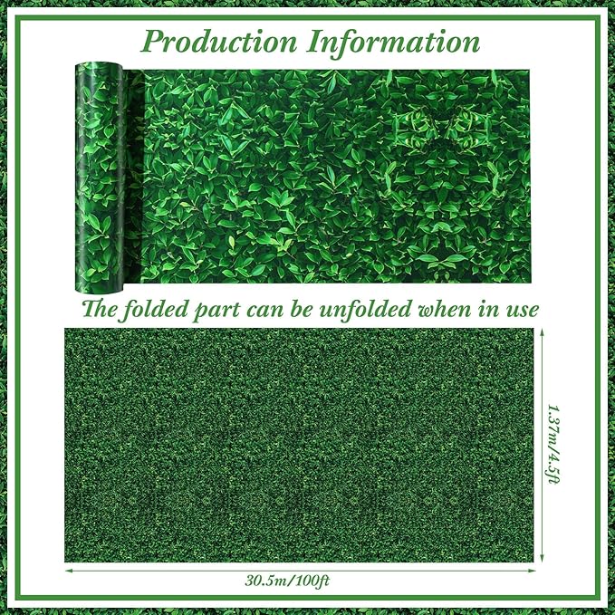 Tatuo 1 Roll 54 Inch x 100 Feet Jumbo Green Leaves Photography Leaf Backdrop 3D Waterproof Tree Leaves Background Photo Booth Prop Green Leaf Tablecloths for Baby Shower Birthday Party Decoration