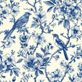Floral Peel and Stick Vintage Animal Wallpaper Blue Bird Removable Botanical Leaf 17.7" x 236.22" Wall Paper Watercolor Self Adhesive Contact Paper for Classroom Bedroom Laundry Room Bathroom