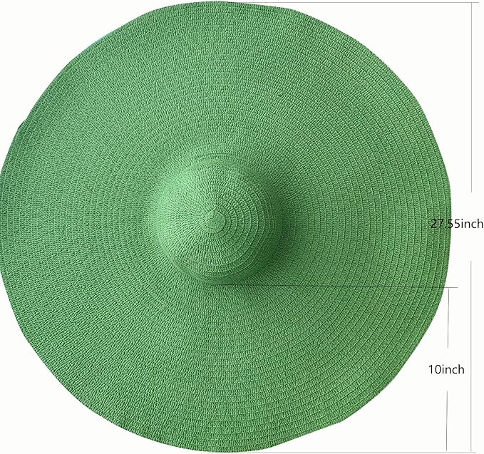 Oversized Beach Straw Hats for Women Extra Large Wide Brim Beach Hat Foldable Roll up Floppy Sun Hat