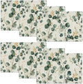 Leaves Placemats Set of 6 Eucalyptus Seasonal Watercolor Plants Table Mats Washable Place Mats for Home Party Indoor Kitchen Dining Table Decoration 12x18 Inch