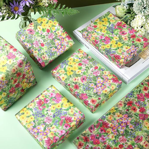 100 Sheet Monet Flowers Tissue Paper, 20''x14'' Botanical Flower Garden Gift Wrapping Paper for Birthday DIY Crafts Baby Shower Wedding Bridal Shower Housewarming Party Supplies