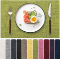 Blue Forest Placemats Set of 6, Dual-Layered Thickened Faux Linen Cloth Place Mats Heat Resistant Machine Washable Wrinkle Free Table Mats Indoor/Outdoor (Lime Green)