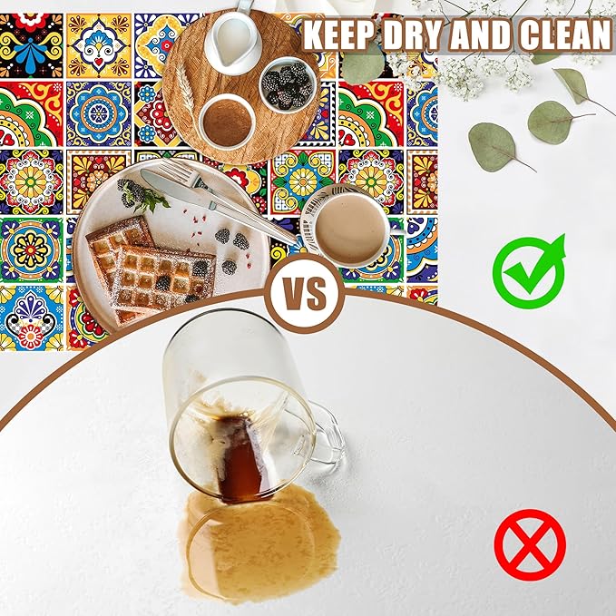 Talavera Mexican Tiles Dish Drying Mat for Kitchen Counter Bar Mat Hide Stain Absorbent Rubber Backed Coffee Mat Maker Espresso Machine Bar Accessories 11.8 x 19.7 Inch