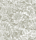 Peel and Stick Wallpaper Vintage Wall Paper Boho Contact Paper Bedroom Bathroom Wallpaper Peel and Stick Grey Brown Tropical Leaf Removable Self-Adhesive Wall Decor 17.3" x 197"