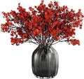 JAKY-Global Babys Breath Silk Artificial Flowers Bulk with Vase 10pcs for Fall Decor Fake Flower Bouquet Bulk for Home Kitchen Indoor Bouquet Floral Arrangement Table Centerpieces Decor(Burnt Orange)