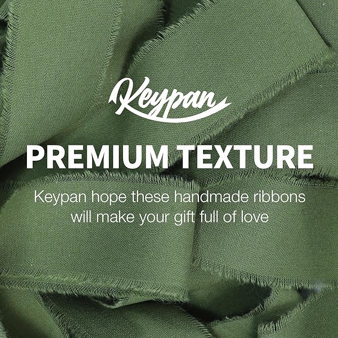 Hunter Green Ribbon 1-1/2 x 15 Yards Handmade Cotton Frayed Fringe Fabric Ribbons for Crafts Flower Bouquets Wedding Christmas Tree Home DIY Decor