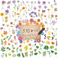 370+ PCS PVC Flower Stickers, Self-Adhesive PVC Greenery Stickers Nature Plant Decals for Scrapbook, Laptop, Journal, DIY Project, Spring Themed Party Decors