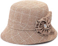 Glamorstar Cloche Hats for Women Vintage Bowler Hat Floral Fedora Bucket Hats