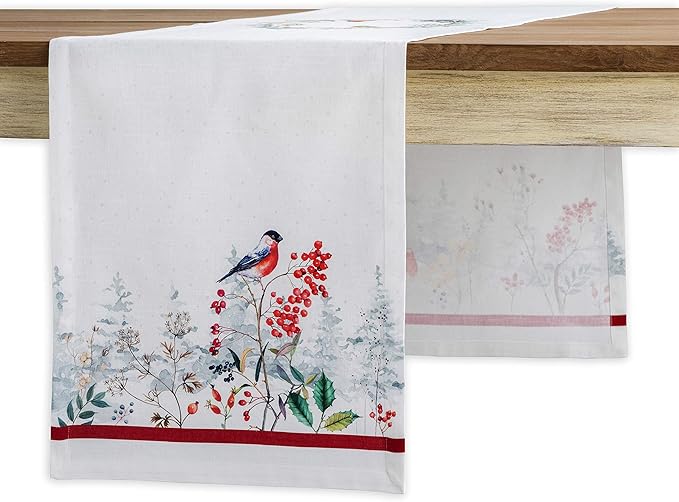 Maison d' Hermine Table Runner 100% Cotton Single Layer Table Runners 60 inches Long for Thanksgiving Christmas Decorations Home Kitchen Dining Party Wedding (Morzine, 14.5" x 60")