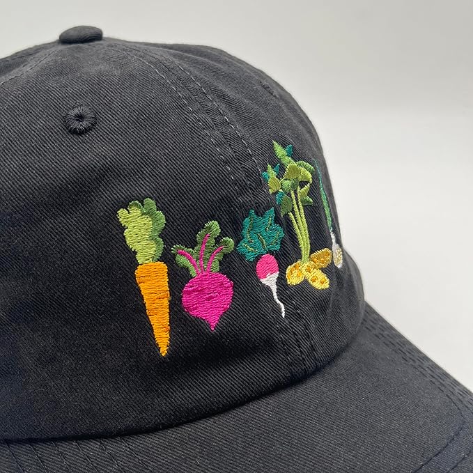 Cute Flower Hat, Elegant Floral Embroidered Adjustable Baseball Cap for Men Women, Gifts for Flower Lovers, Black