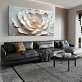 White and Pink Flower Wall Art for Living Room - Large Modern Wall Art Bedroom - Floral Bedroom Wall Decor for Teen Girls Size 29" x 59"