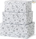 Soul & Lane Decorative Cardboard Storage Boxes For Home Décor - Modern Meadow - Set of 3: Floral Paperboard Nesting Storage With Lids, Memory Boxes For Keepsakes And Photos, Gift Set For Presents