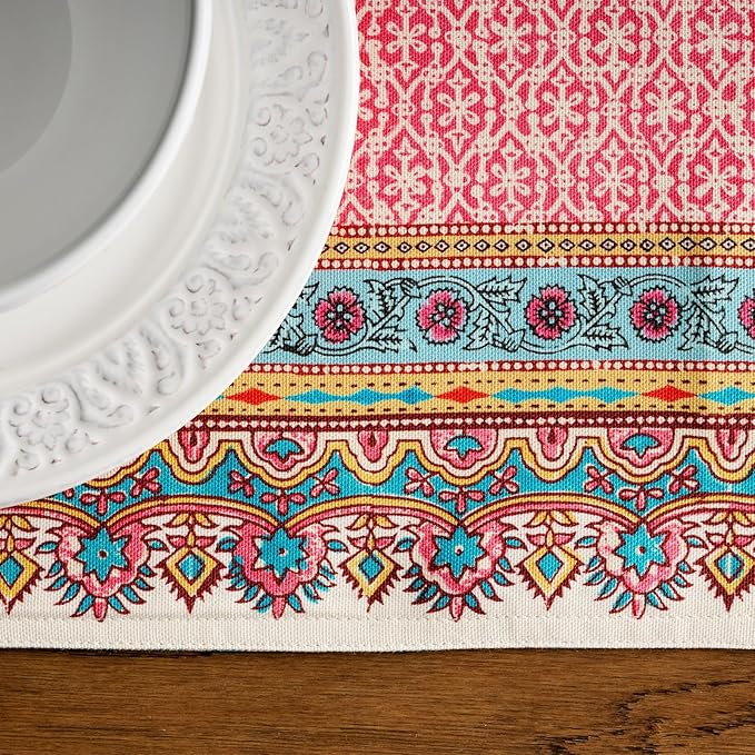 Maison d' Hermine Tablerunners 100% Combed Cotton Premium Table Runner Decorative Table Cover for Home, Kitchen, Dining, Parties & Camping, Lauris , Double Layer - (14.5"x72")