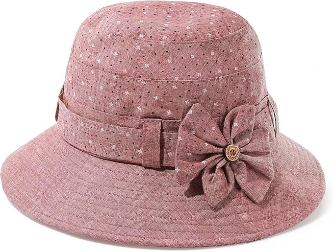 Glamorstar Cloche Hats for Women Vintage Bowler Hat Floral Fedora Bucket Hats
