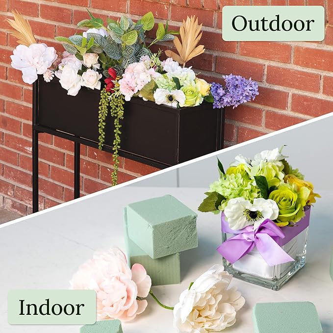 Kedudes Premium Dry Floral Foam Blocks 12-Pack - Foam Blocks for Flower Arrangements and Crafts - Dry Foams for Artificial Flowers, Silk Displays, Weddings - Green Bricks for DIY Decoration Projects