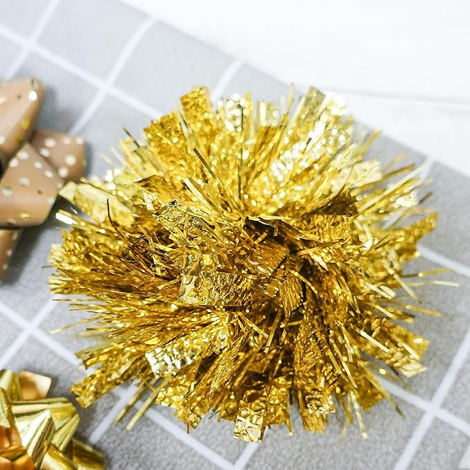 CT CRAFT LLC Gift Bows 22 PCS Set Multi Colored Assorted - Bow x 18 pcs + Kegg Roll x 4 pcs - Gold/Bronze Gold, Holiday Christmas Birthday Party Wrapping