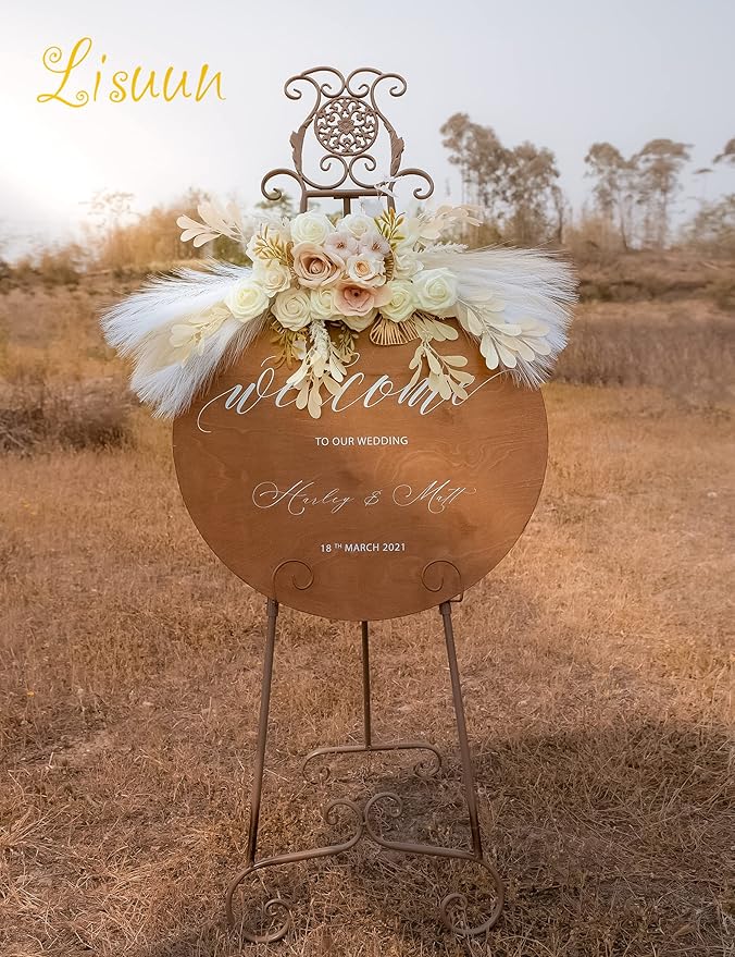 Wedding Arch Flowers, Artificial Flowers for Decoration, Large Flower Swag for Boho Styles Wedding Ceremony Floral Decor - Pack of 2