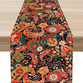 Vintage Paisley Table Runner, Colorful Retro Damask Antique Floral Flower Boho Damask Swirled Print Table Center Decor for Family Kitchen Table Decorations Indoor Outdoor 13x36 inch