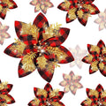 36 Pcs Christmas Glitter Artificial Poinsettia Flowers Xmas Poinsettia Artificial Wedding Flowers Decorations Xmas Tree Ornaments with Clips for Party, 6 Inch, 4 Inch, 3 Inch(Red, Black, Gold)