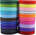 3/8" White Jump Point Grosgrain Ribbons, Perfect for Gift Wrapping Crafts Party Wedding Birthday Decoratio, DIY Crafts Bow Hair Headband Accessories Assorted Ribbon 40yd(20x2yd)