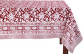 ATOSII Meraki Red 100% Cotton Tablecloth, Handblock Print Rectangle Table Cover for Kitchen Dining I Tabletop Linen I Thanksgiving, Christmas, Wedding, Fall Table Cloth 72 X 108 Inches I 8 Seater
