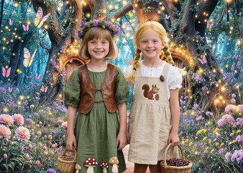 12X10ft Enchanted Forest Backdrop Fairy Enchanted Wonderland Garden Floral Butterfly Photography Background for Kids Girls Baby Shower Birthday Party Decoration Banner Cake Table Photo Booth Props