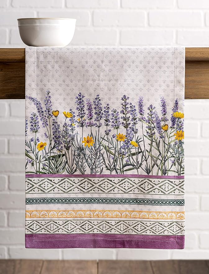 Maison d' Hermine Table Runner 100% Cotton Single Layer Table Runners 108 inches Long Decorative for Home Kitchen Dining Party Wedding Bridal Shower Spring Summer (Fanny Lavender, 14.50" x 108")