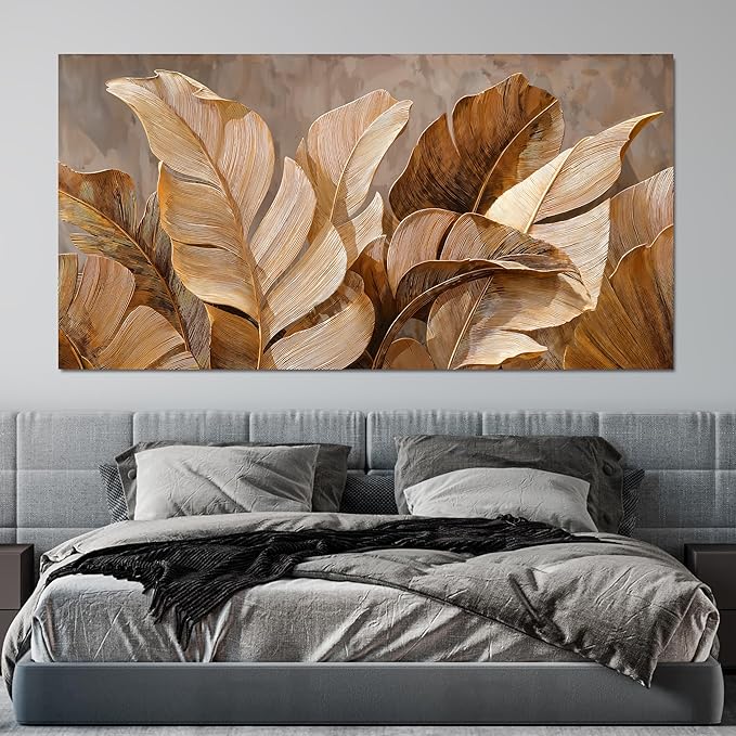 Canvas Wall Art Decor Wall Art Pictures for Living Room Botanical Oversized Wall Art paintings Artwork for Wall Decor Brown Modern Wall Art Decor Artwork for walls Bedroom Office Wall Decor 29" X 58"