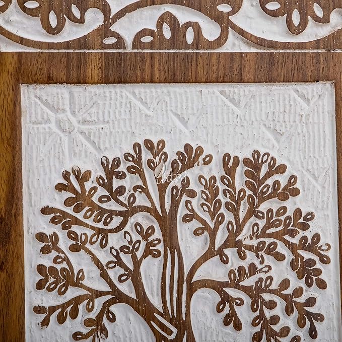 INTAJ Wooden Keepsake Cremation Urn for Human & Pet Ashes - Mini Tree of Life Urn Box & Casket - Holds 20 Cubic Inch
