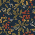 Vintage Wallpaper Peel and Stick, Navy Blue Floral Contact Paper 17.5" x 393.7", Dark Leaf Botanical Wall Paper Self Adhesive Waterproof Removable for Room Shelves Cabinet Drawer Table Decor