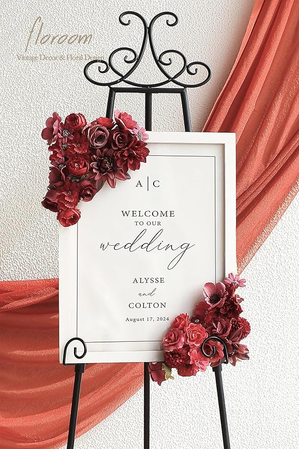 Floroom Mini Artificial Flower Heads Burgundy & Red Fake Peony Daisy Rose Multicolor Small Faux Silk Flower Heads for Cake Craft Garland Wedding Party Graduation Cap DIY Home Decoration, 0.8"-3.6"