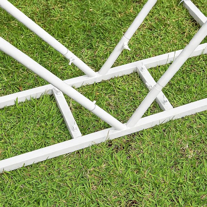 7FT Heart Shaped Metal Arch Frame, Wedding Arch Stand for Ceremony, Large Double Tube Balloon Arch for Wedding Backdrop (White)