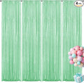Mint Green Sequin Backdrop Curtain 4 Pieces 2FTx8FT Glitter Photography Backdrop for Party Wedding Birthday Christmas Decorations