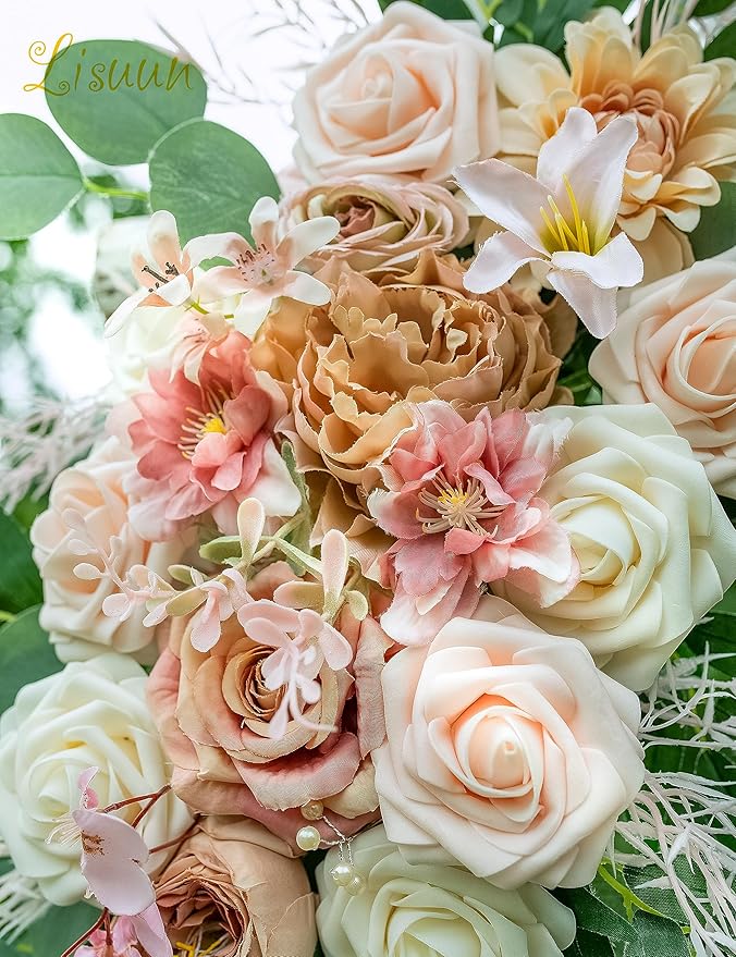 Wedding Arch Flowers, Artificial Flowers for Decoration, Large Flower Swag for Boho Styles Wedding Ceremony Floral Decor - Pack of 2