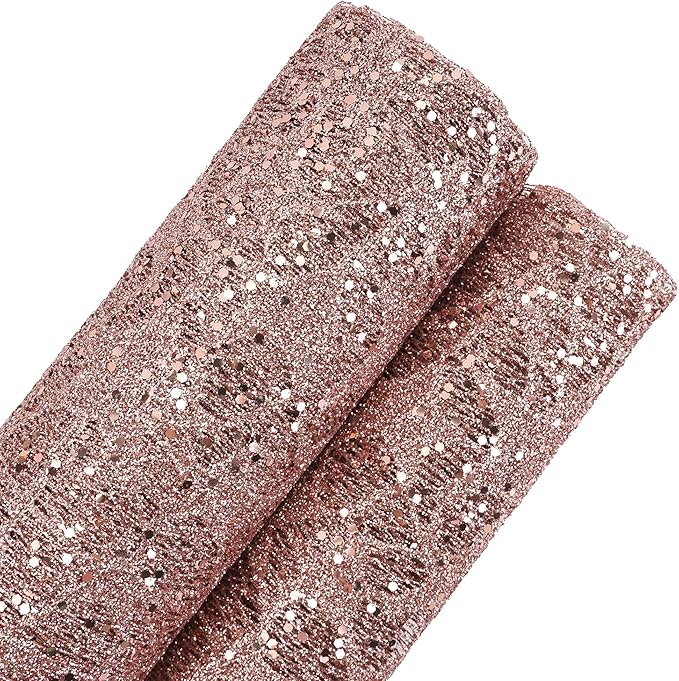 MEEDEE Rose Gold Glitter Mesh Star Web Ribbon 10 Inch Wide by 10 Yards Roll Rose Gold Fabric Ribbon Decorative Mesh Ribbon for Christmas Tree, Garland, Wreaths, Bows, Home Decor