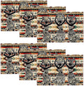 Southwestern Placemats Set of 6, African Woman Place Mats, Rustic Dancing Women with Pot on The Head Dining Table Mats, Washable Placemats for Kitchen Dining Room 18L'' × 12W''