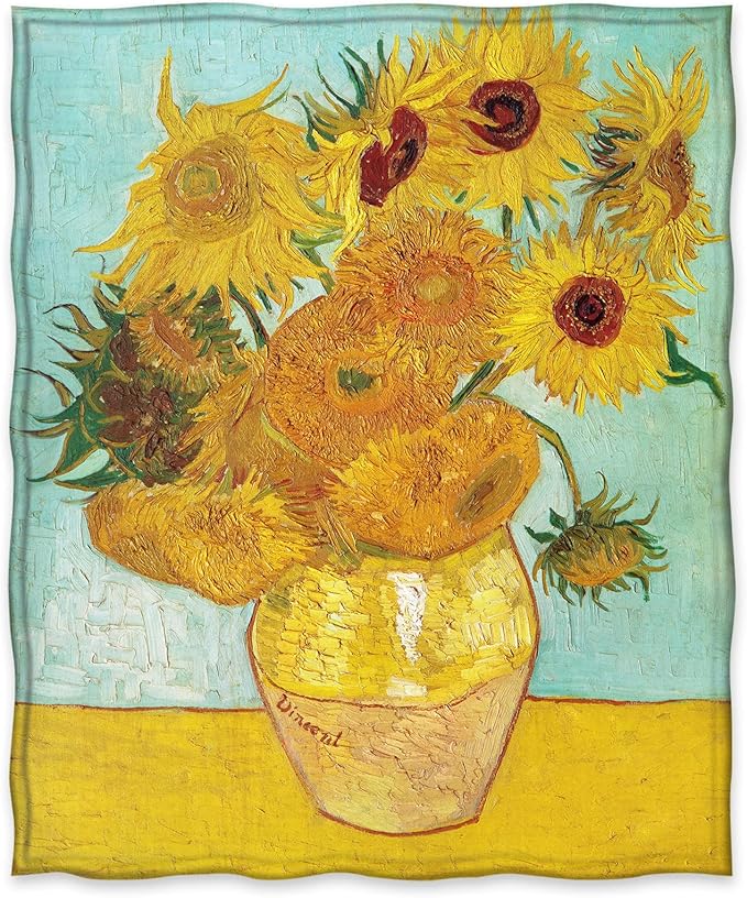 Jekeno Sunflower Gifts Blanket for Women Girls, Art Decor Gifts for Sunflower Lovers Adult Kids, Flower Gift Blanket for Home Living Room Bed Couch