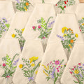 Tioncy 6 Pcs Christmas Floral Cloth Napkins Decorations Bulk Embroidered Wildflower Dinner Napkins Tea Cocktail Party Gifts Xmas Stocking Stuffers for Holiday Table Decor (Grey)