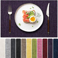 Blue Forest Placemats Set of 6, Dual-Layered Thickened Faux Linen Cloth Place Mats Heat Resistant Machine Washable Wrinkle Free Table Mats Indoor/Outdoor (Purple)