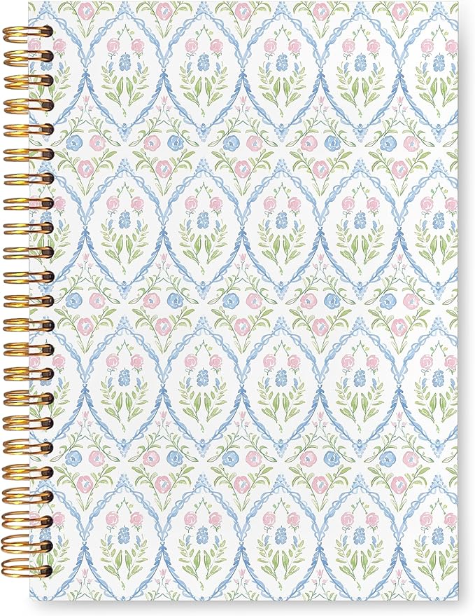 VIIJJUE Floral Notebook Journal, Flower Hardcover Spiral Notebooks Journals for Writing, 5.5x8.3 Inch