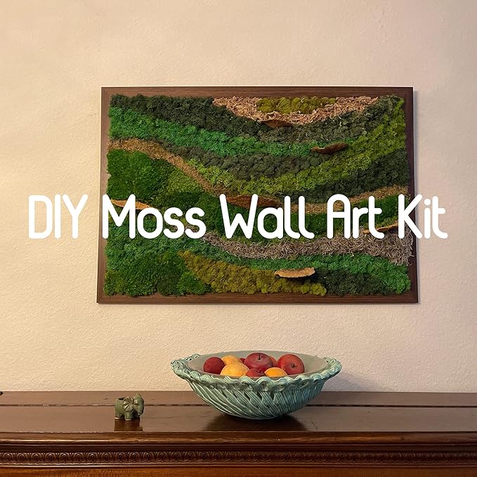 Preserved Sheet Moss Natural Green Decorative Real Natural Green DIY Kit Gardenning Art Wall Decor Florist Decor Easter Table Decor Wedding 2 sq.ft.Green-B