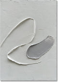 Epicler art Hand-painted White and Grey abstract wall decoration Oil Thick texture Minimalist art 40x28 inches