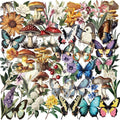 50 Pcs Colorful Butterfly Stickers, Aesthetic Retro Decals Transparent PET Waterproof Decals, Cartoon Aesthetic Stickers for Water Bottles, Laptops, Scrapbooks, Journals, Planners